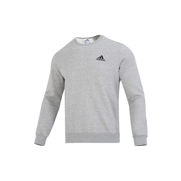 adidas Флисовая толстовка Essentials, средний серый меланж/черный, мужская уличная одежда H12221