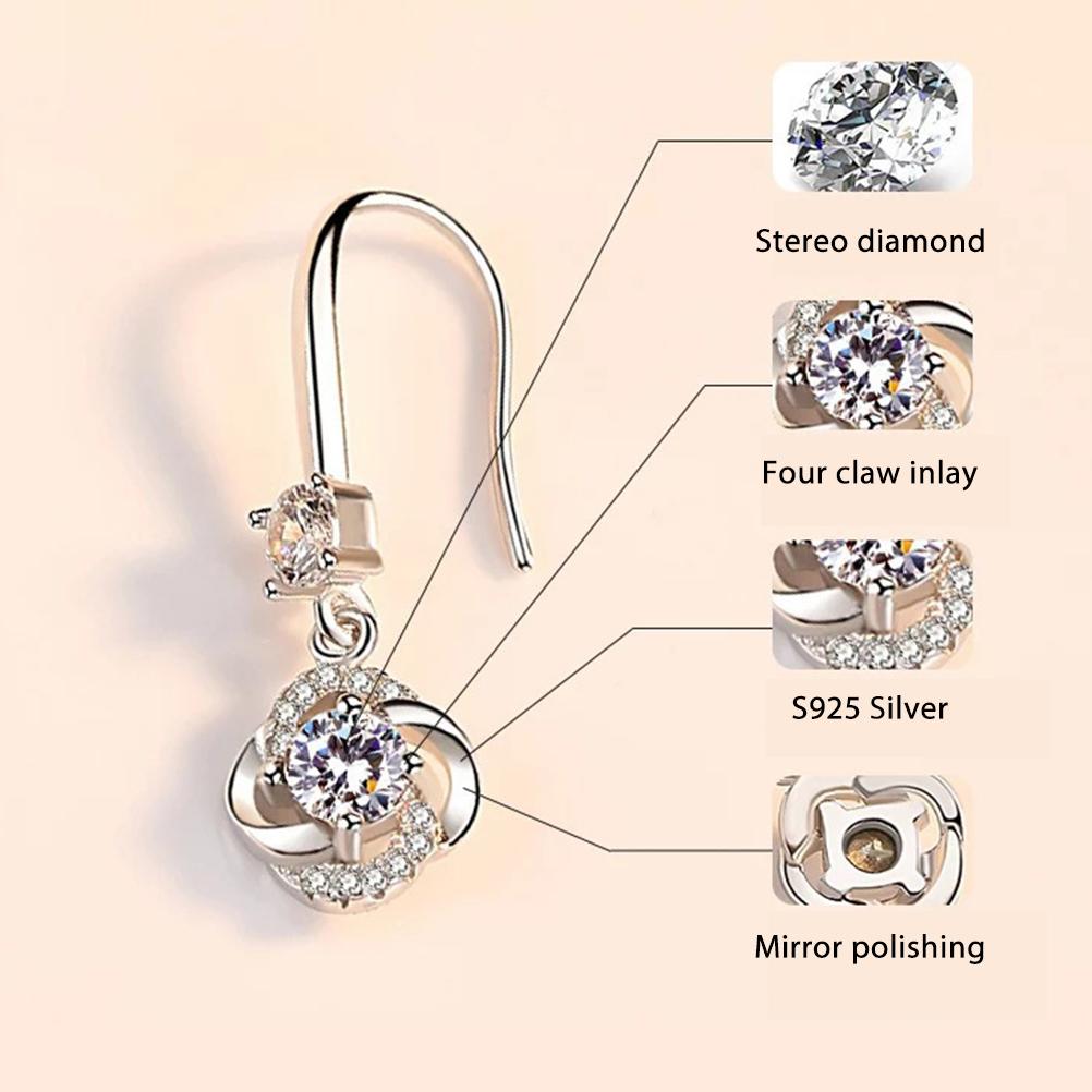 Серьги с шипами Длинные серьги-четырехлистники Серьги-крючки Женские украшения Подарки на день рождения Рождество для женщин девушек