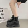 British Style Popular White Platform Martin Boots Women's 2025 New Autumn Locomotive Small Lace-up Slim Short Boots
