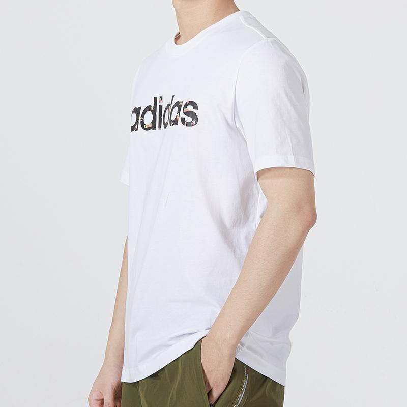 Adidas Neo T Shirts Men's White Crew Neck Moderate Straight Fit HD4679