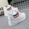 Модные осенние белые кроссовки, женская повседневная обувь, скрытая танкетка, женские кроссовки на платформе и танкетке, обувь для женщин