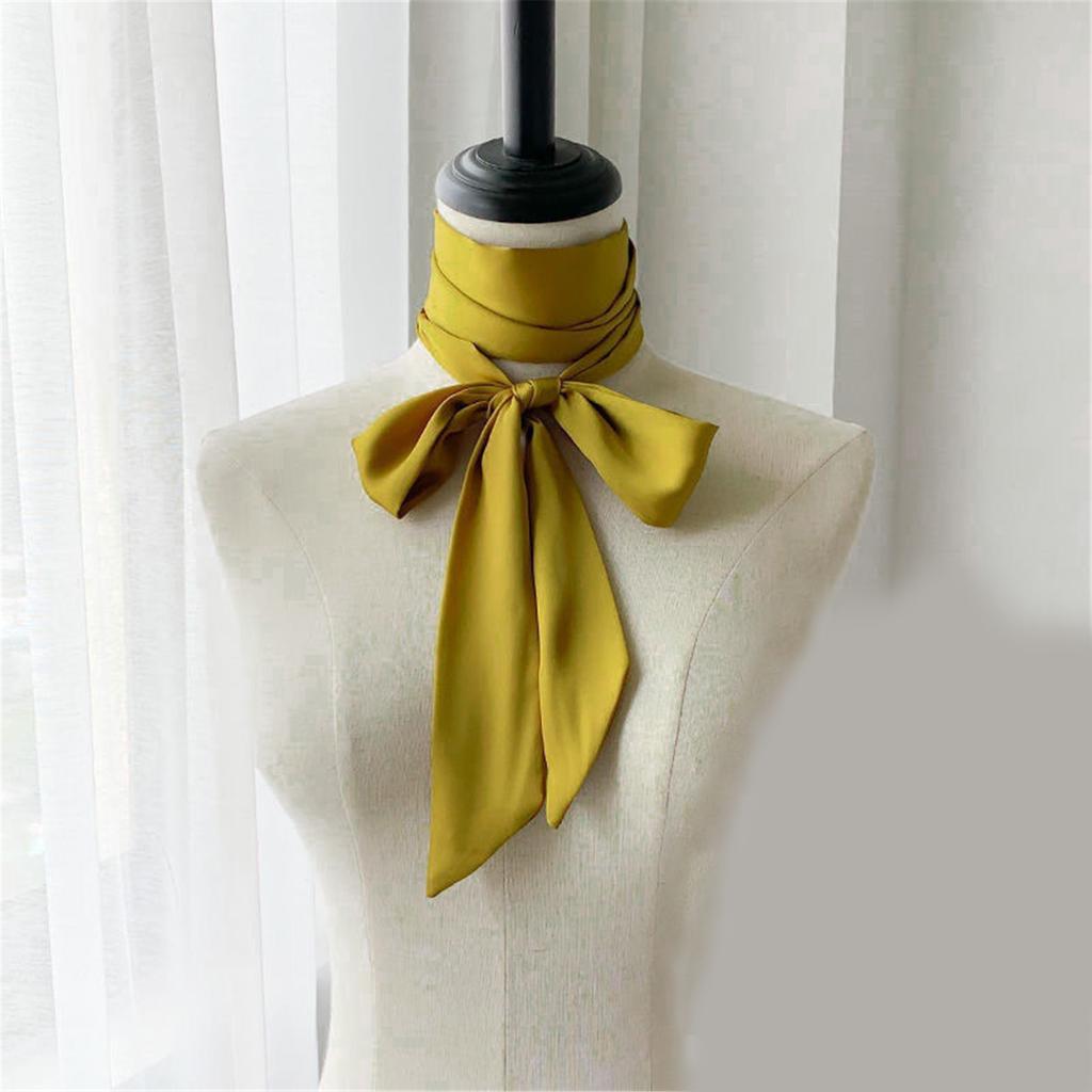 Long Ribbon Silk Scarf Elegant Hand Tied Neck Scarf Elegant Hair Scarf Women Dinner Party Hairband Fashion Hair Decors