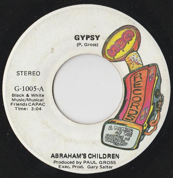 7-дюймовая пластинка ABRAHAMS CHILDREN Gypsy G1005 G.A.S. Записи 1972 Канада Рок Использованный