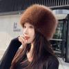 New Imitation Mink Fur Plush Warm Fashion Autumn And Winter Imitation Fox Hair Long Hair Hat Fairy Dome Hat Female Hat
