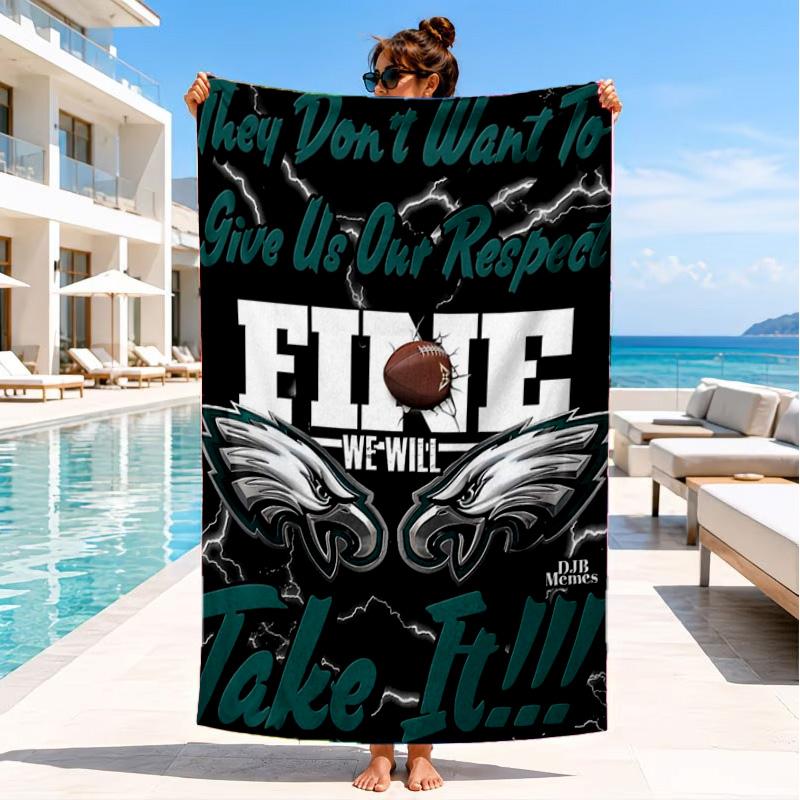 Philadelphia Eagles Night Game Beach Towel, Quick-drying, Easy to Care for, Suitable for Both Fitness and Beach Vacations,Sports Essential