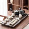 Jiakangming Ru Kiln Ceramic Tea Set with Auto-Heating Kettle & Wooden Tray