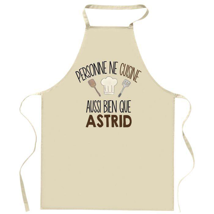 Planetee Tablier Personne ne cuisine aussi bien que ASTRID | Cadeau original Prénom pour Cuisinière | Vêtement Blouse protection