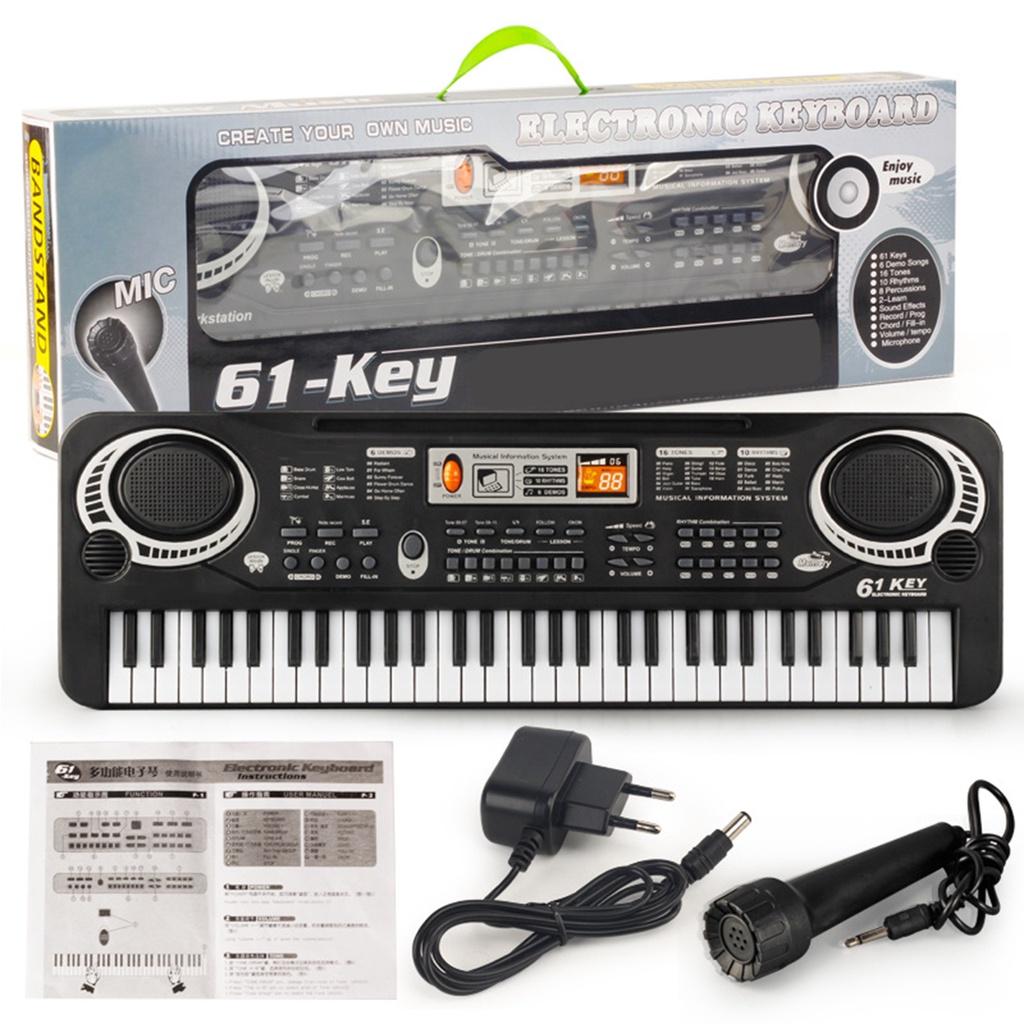 61 Keys Piano Digital Electronic Organ Keyboard Pianos Musical Instruments Electric Piano with Microphone for Children