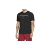 Logo Print Solid Color Training Short Sleeve T-Shirt Men Tops Black DJ6232-010
