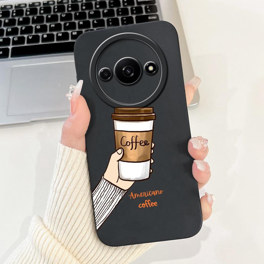 Чехол для Xiaomi Redmi A3 2024 Новый Модный Квадратный Силиконовый Цветочный Чехол для Защиты Объектива Камеры для Xiaomi Poco C61 RedmiA3 Бампер