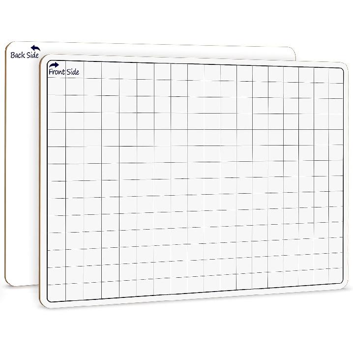 SCRIBBLEDO 11”x14” Large Graph Dry Erase Grid Board Double-Sided White Board .75” Cells Drawing Math Grid Lines Graphing Charts Whiteboard for