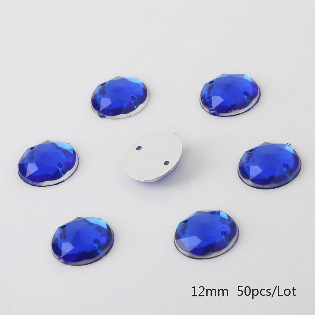 8/10/12mm Sewing Flatback Rhinestones Round Acrylic Beads Sew On Strass Crystal Stones For DIY Craft Scrapbook Decoration