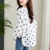 Polka Dot Shirt Women's Long-sleeved Spring New Crew Neck Top