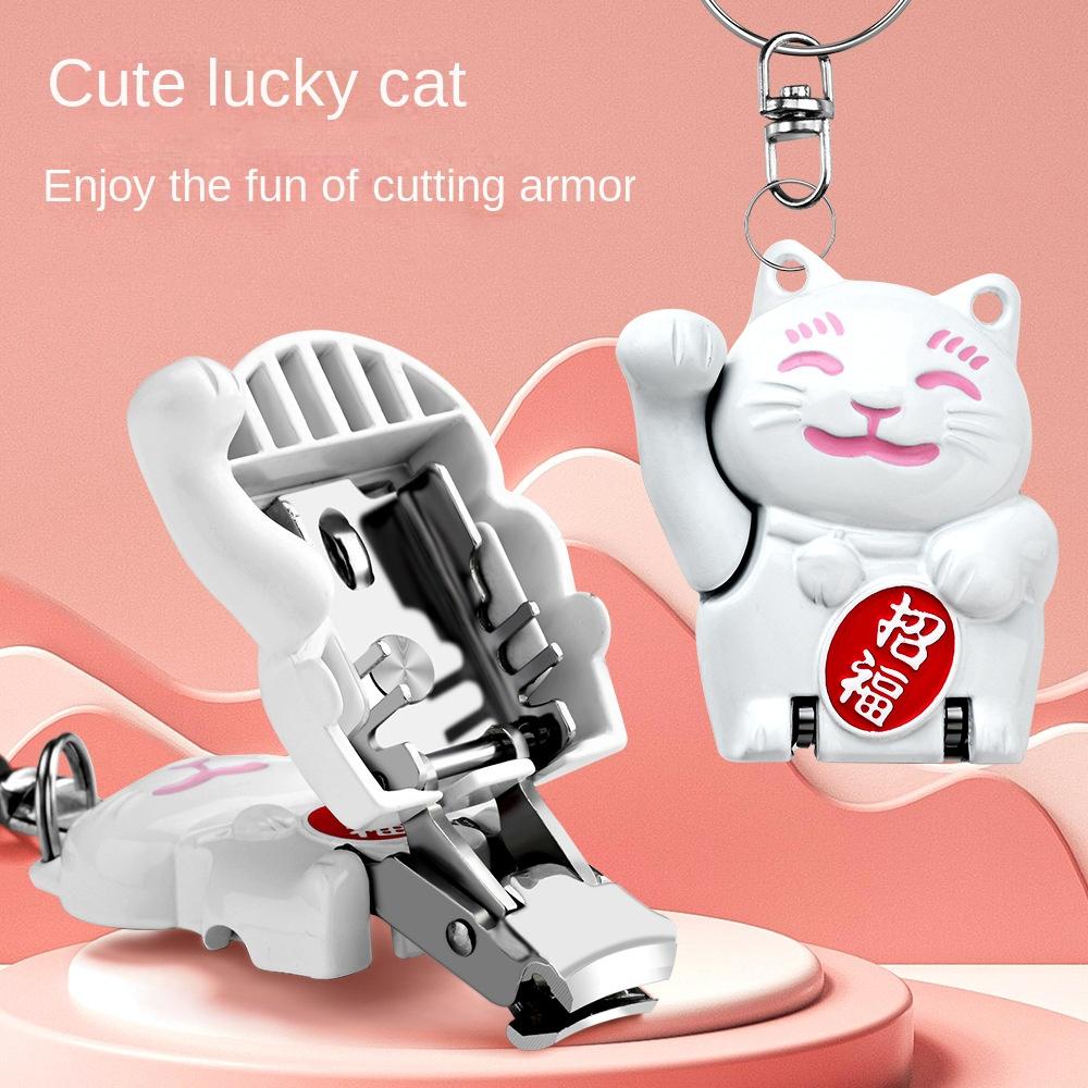 Манеки Неко Счастливый Кот Мини Пилочка для Ногтей Нержавеющая Сталь Кусачки для Ногтей Подстригать Ногти