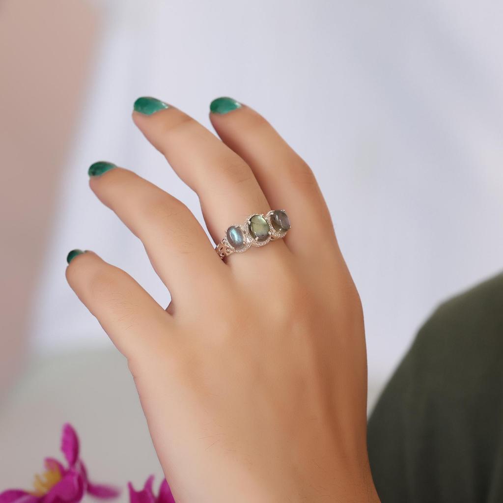 Кольцо женское с лабрадоритом, чистое 100% серебро 925 пробы, ювелирное изделие ручной работы, серебряное кольцо, Ar8921