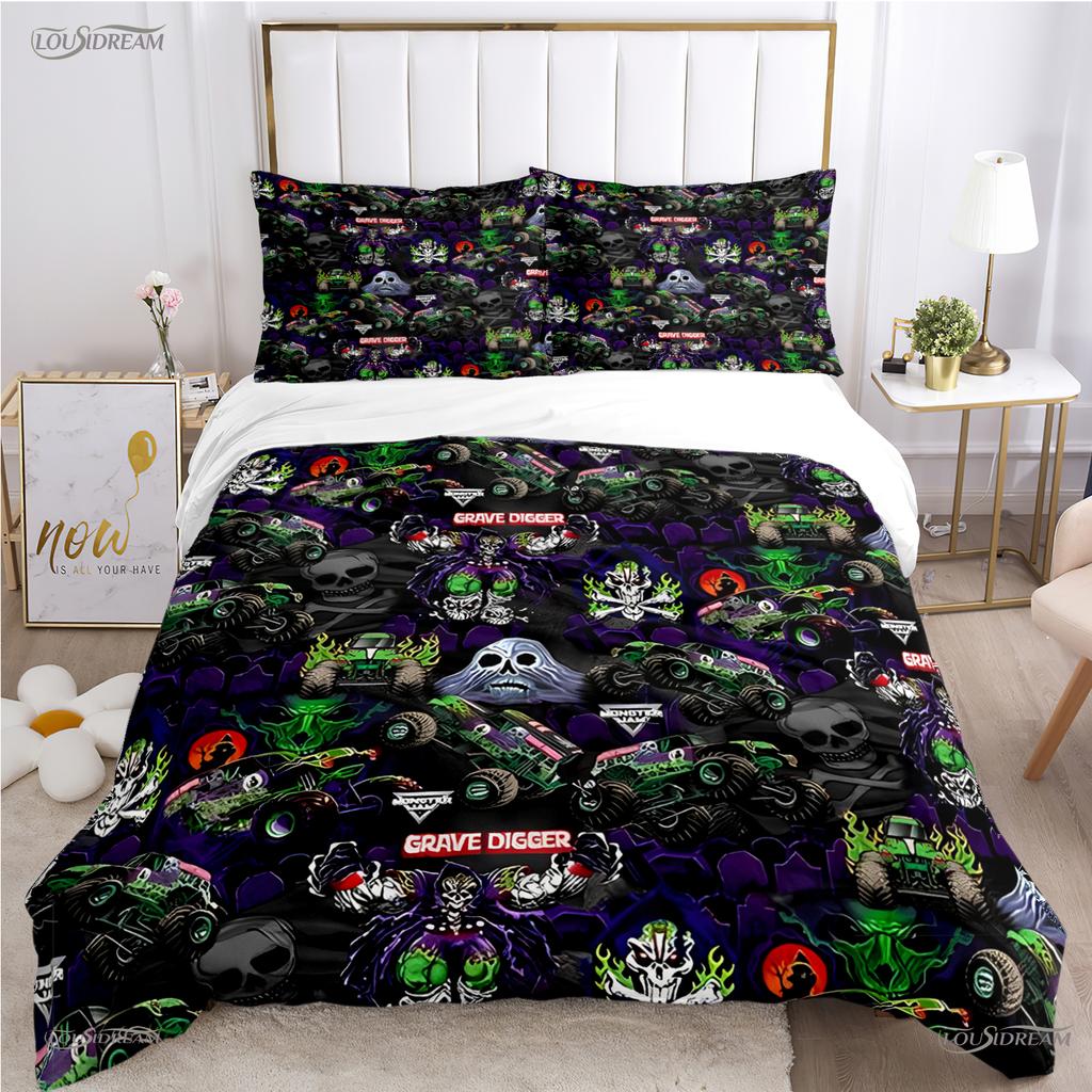 Monster Jam Truck Casal All Season Duvet Cover Comforter Bedding Set Soft Quilt Cover and Pillowcases Single/Double/Queen/King