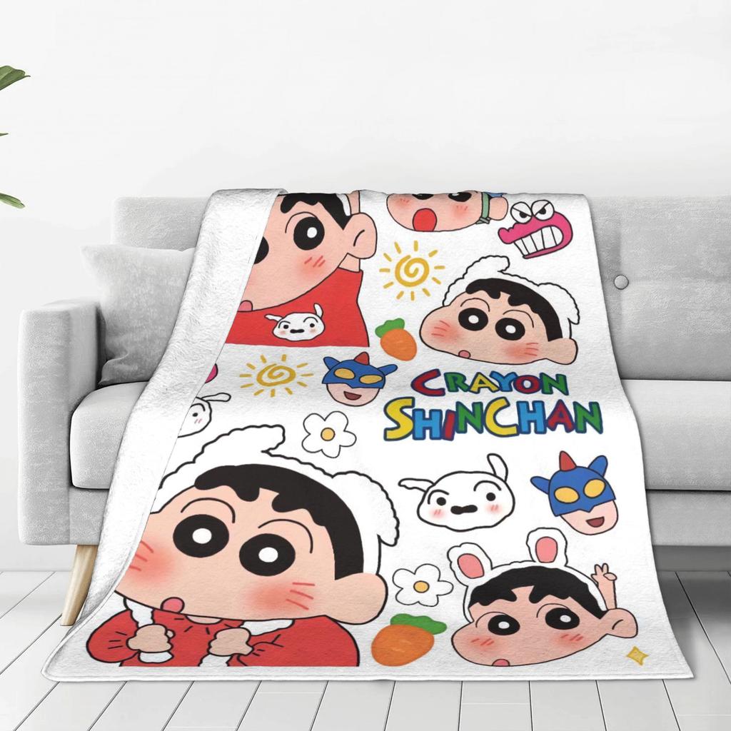 Crayons Shin-chans As Pikachu Blanket  Soft Street Trend Plush Throw Blanket For Children Bedroom Flannel Bedspread Bed Cover