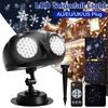 Christmas Projector Lights Outdoor Rotating Snowflake Projector Lights Christmas LED Stage Xmas Lighting Holiday Garden Decor