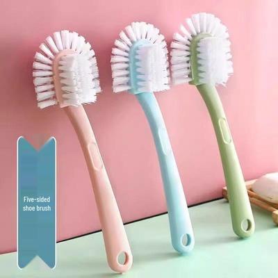 Пластиковая щетка для чистки обуви с пятью сторонами - Двусторонняя жесткая щетина для дезактивации и мертвых углов в ванной комнате