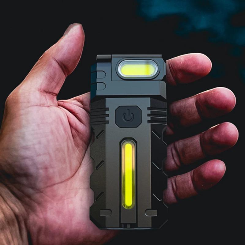 Магнитный светодиодный фонарик Мини-фонарик Вращающаяся на 180° головка EDC Карманный фонарик Портативный рабочий свет Наружный аварийный фонарь
