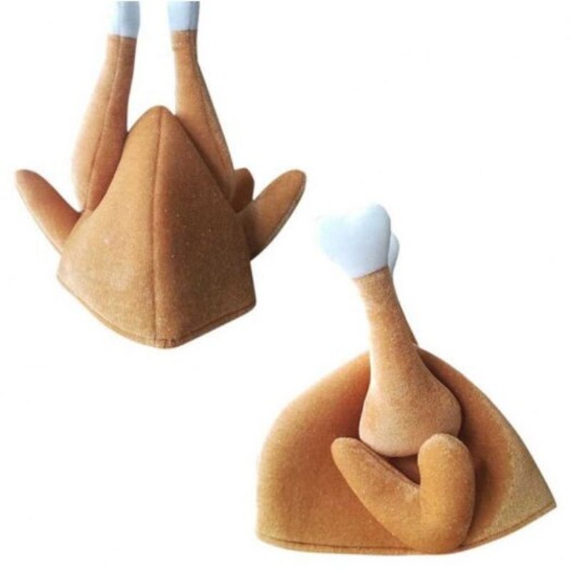 Шляпы Смешные взрослые шляпы День благодарения Жареная индейка милые вечерние фестивальные шапки коричневые