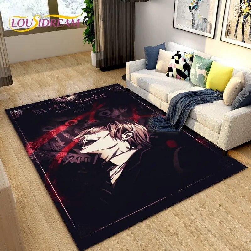 Большой ковер в стиле аниме Death Note, коврик для гостиной, дивана, детской комнаты, кухонный коврик для ванной комнаты, мягкий нескользящий напольный коврик