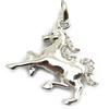 [N2975] - White 'Horse' Silver Pendant (rhodium-plated)