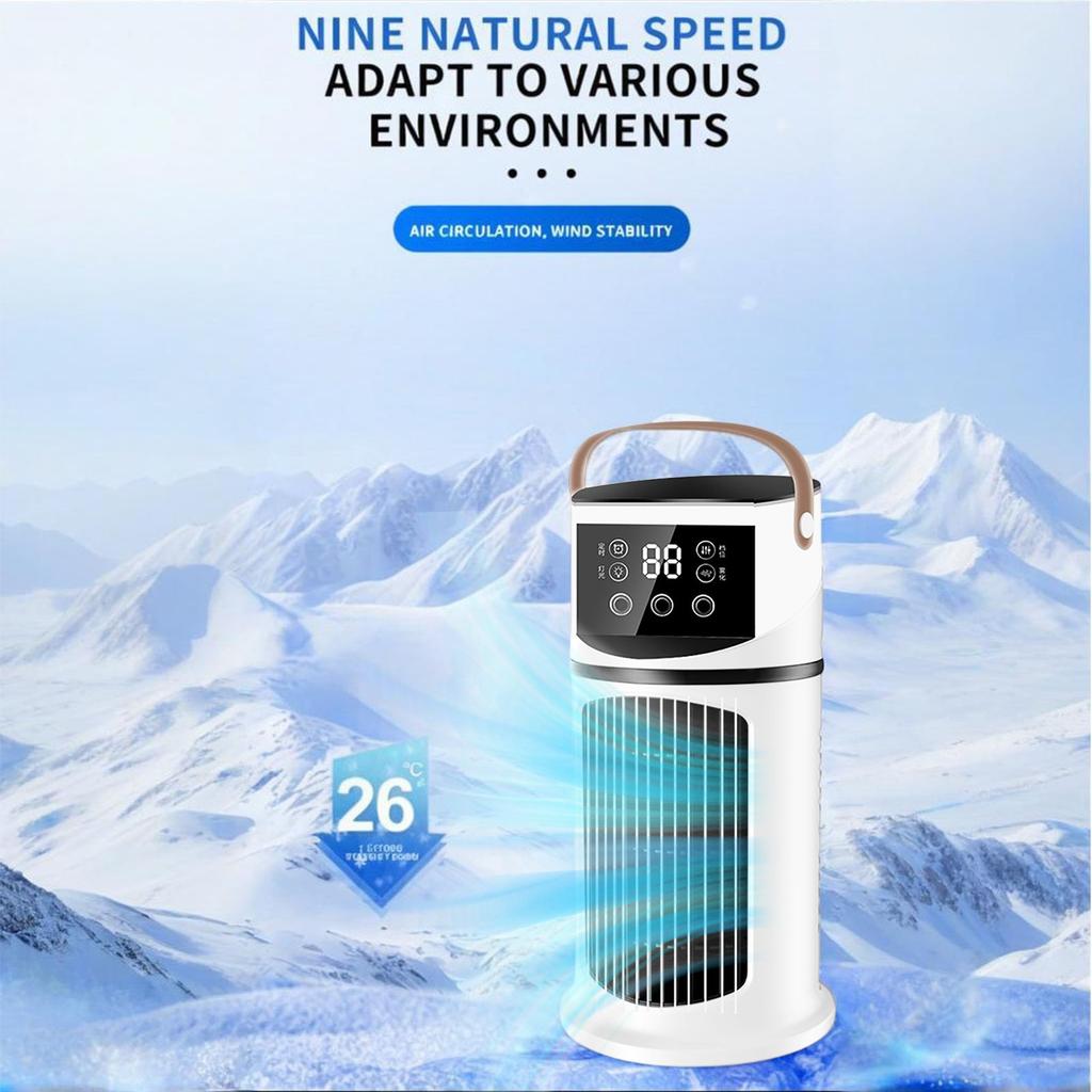 3-In1 Evaporation Low Noise Portable AC Chill 2.0 USB Rechargeable 8H Timer 7 Modes Light Personal  Conditioner Fan Windowless Cooler Condition