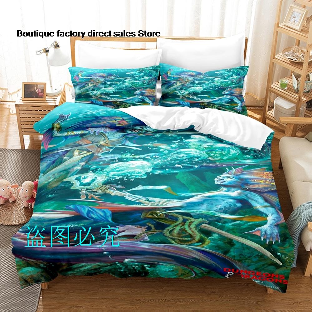 Coastal Monster Folk 3D printing Bedding Set Single Twin Full Queen King Size Bed Set Kids Bedroom Duvetcover Sets  Bed