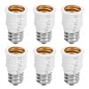 6Pcs E12 To E14 Adapter Converter E14 To E12 Light Bulb Adapter for Garages Bedrooms Living Rooms Kitchens Corridors