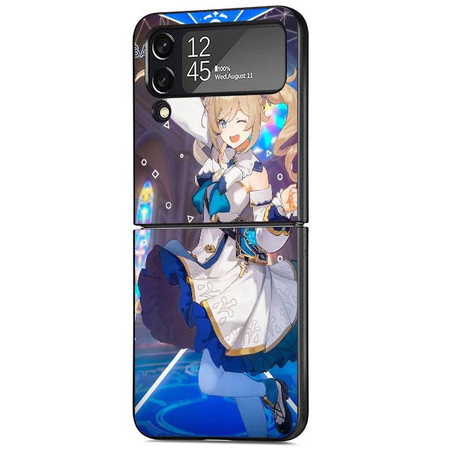 Чехол Genshin Impact Game для Samsung Galaxy Z Flip 4 Z Flip 3 5G ZFlip3 ZFlip Flip3 ZFlip4 zflip Защитная сумка Черный чехол