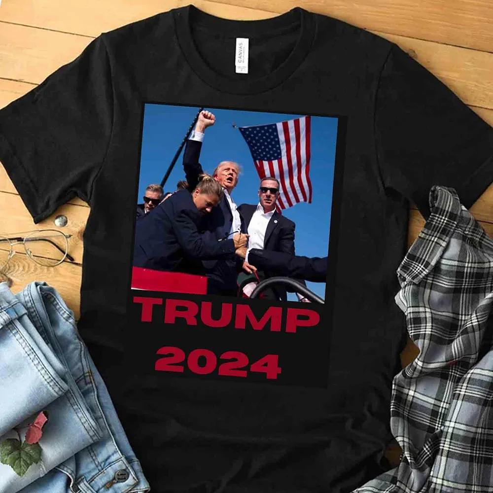 Trump 2024 Fashion T Shirt for Men Women Funny Trump Shot...