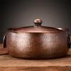 Induction Cooker Pure Copper Pot Household Old-fashioned Manual Flat Bottomed Copper Pot Hotpot Double Flavor Copper Hot Pot