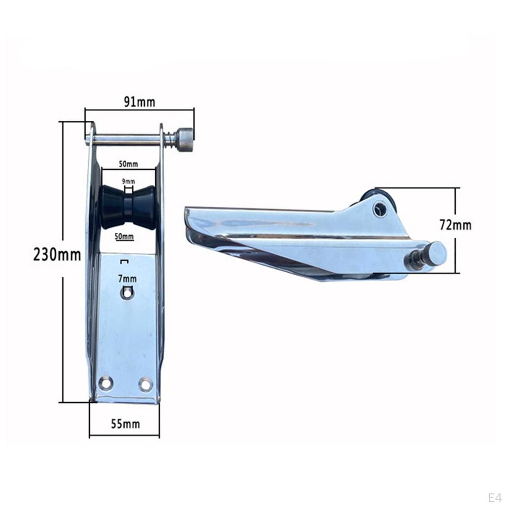 Boat Bow Anchor Roller Fixed Bracket Easily Install Support Mount Marine Yacht