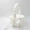 White Flower Girls Basket White Satin Pearl Knot Flower Ladies Flower Baskets 2025 Wedding Accessories Supplies