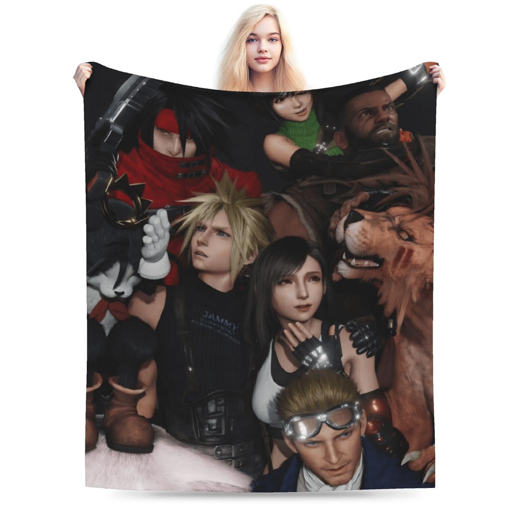 F-Final Fantasys Warm Soft Blanket Children Plush Throw Blanket Street Trend Couch Chair Flannel Bedspread Sofa Bed Cover
