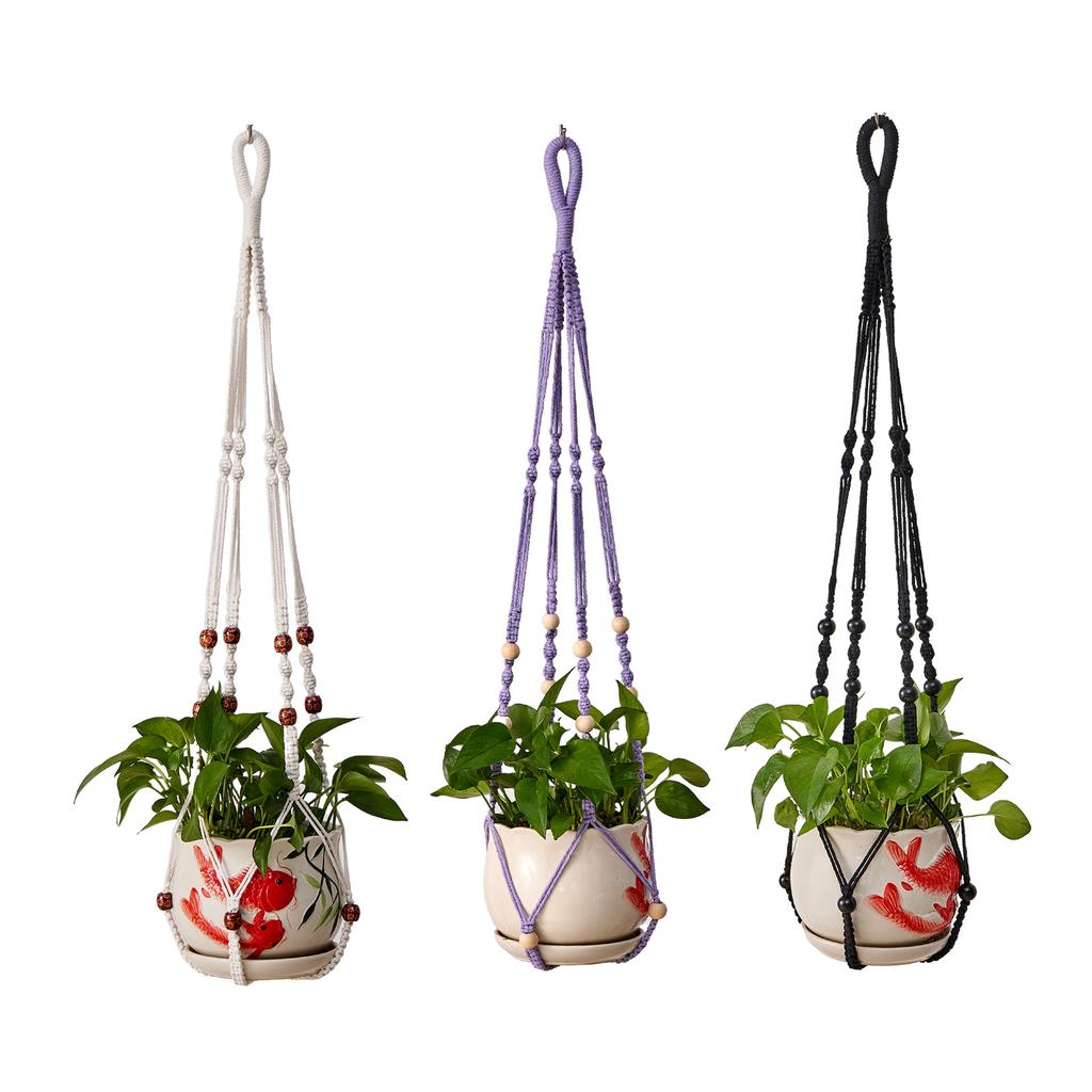 Plant Hanger Handmade Cotton Plant Holder Garden Decoration Outdoor Home Decorations Hanging Basket Flower Pots