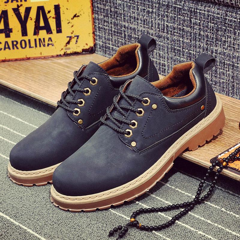 Casual Leather Shoes For Men With Durable Rubber Sole For Spring Autumn Wear