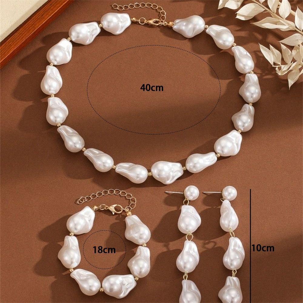 Elegant Baroque Pearl Necklace Irregular Pearl Baroque Pearl Earrings Jewelry Accessories Gifts