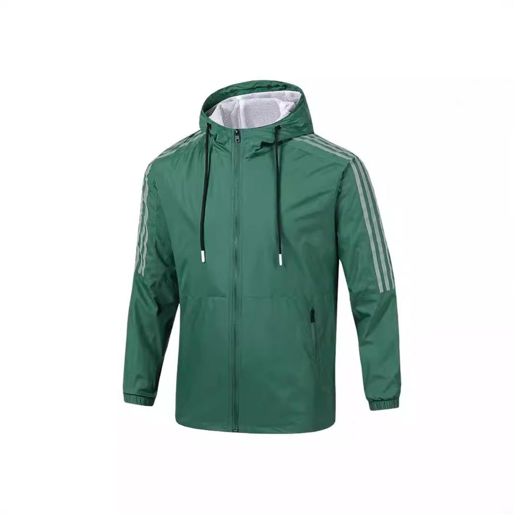 Весенние и осенние пальто для мужчин и женщин, классическая куртка с капюшоном и тремя полосками, спортивная повседневная модная мужская куртка