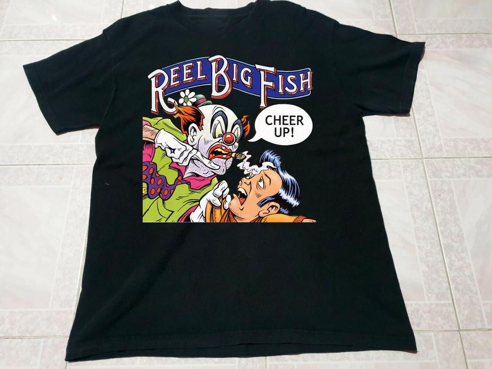 Новая футболка Reel Big Fish Band Cheer Up Хлопок Черный Все Размеры UR784 Унисекс Футболка