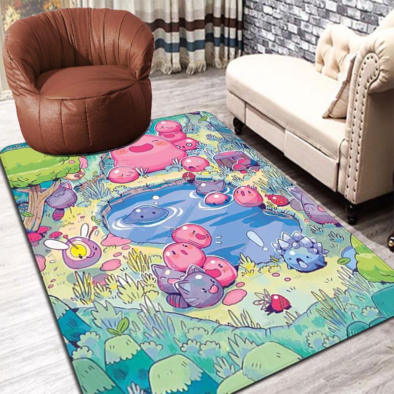 Whimsical Slime Rancher Rug Floor Mat for Living Room or Bedroom Soft and Comfortable Carpet a Gift for Birthday and Holiday.ZFF0913430