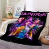 1pc Huntrix Team Flannel Throw Blanket - HD Printed Lightweight Soft Warm All-Season Blanket for Sofa, Bed, Travel, Camping - Machine Washable049