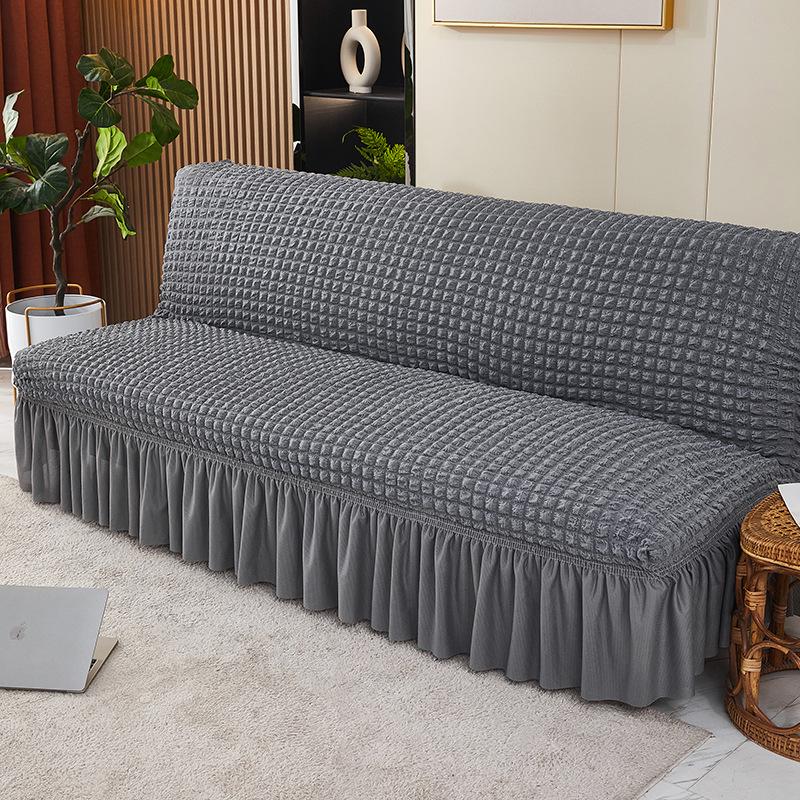 Эластичный однотонный чехол для дивана-кровати для раскладных диванов без подлокотников