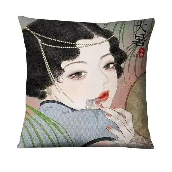 Neoclassical Girl Art Print Decorative Throw Pillow Cover Home Decor Bedroom Room Living Room Sofa Cushion Cover