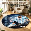 Round Rug Custom NameLionel Messi Pattern Non Slip Carpet Home Floor Decor