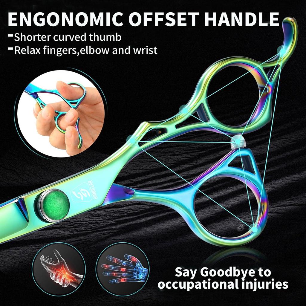 SANGELAR 6-дюймовые зеленые ножницы с полой ручкой для волос, профессиональные парикмахерские ножницы, красивый модный дизайн, настоятельно рекомендую