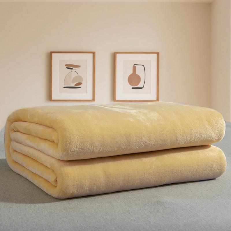 Cozy Flannel Blanket Coral Fleece Throw for Sofa Bed Winter Warm Office Nap Blanket