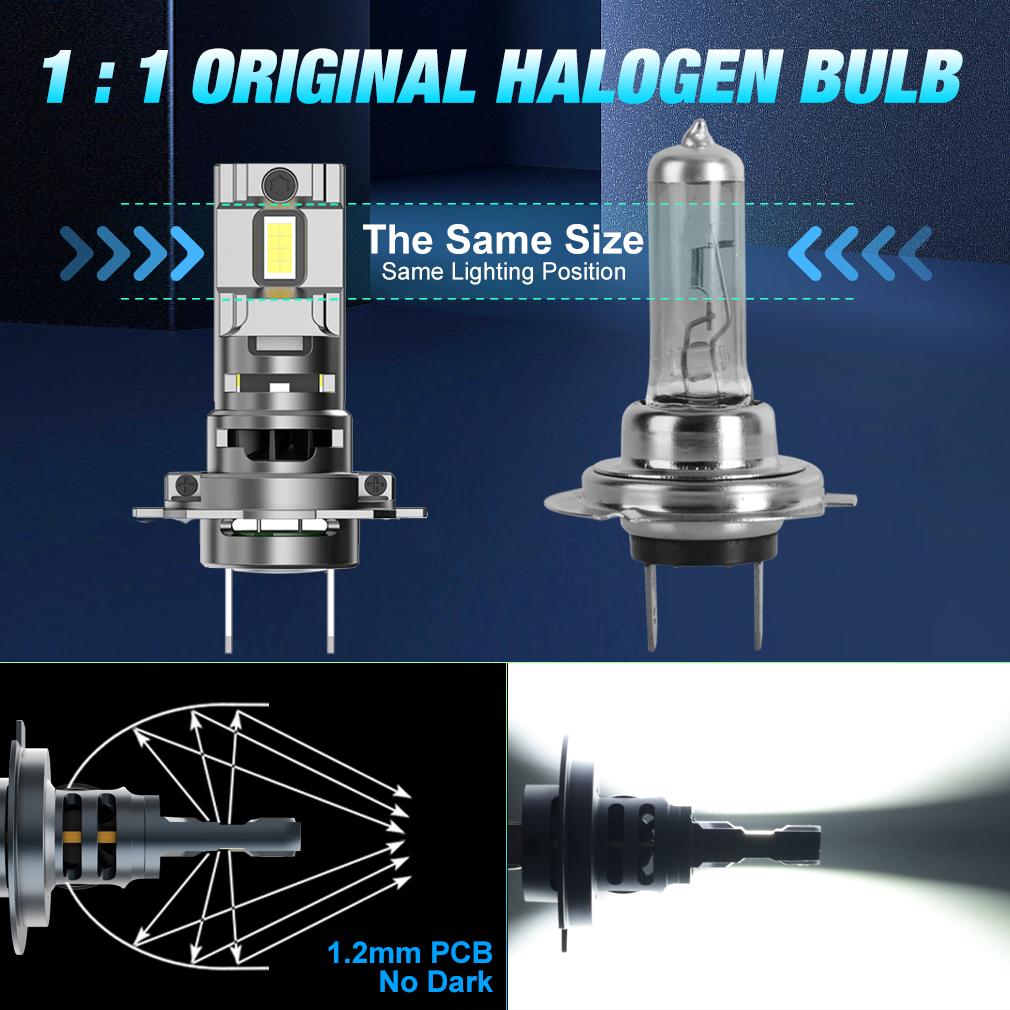 H7 светодиодная лампа для фар Mini Wireless 60W 20000LM 6500K CSP для автомобильных фар мотоциклетных ламп Auto Diode Lights H7 Turbo Led 12V