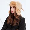 Женская и мужская зимняя замшевая меховая шапка